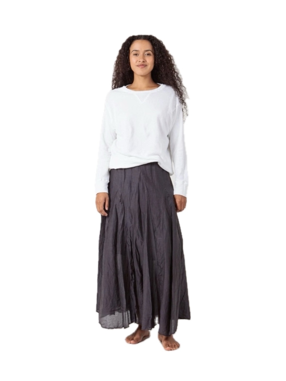 RARE - CP Shades Lily Cotton Silk Blend A-Line Grey Maxi Skirt